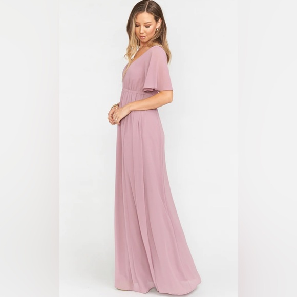 NWT Show Me Your MuMu Emily Empire Maxi Dress - Antique Rose Chiffon - Picture 2 of 4